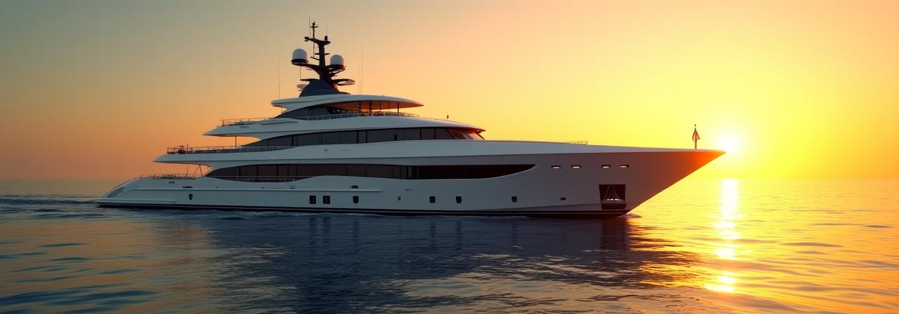 Yacht di lusso al tramonto