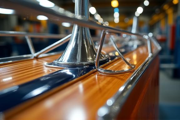 Dettaglio del refitting di uno yacht in cantiere